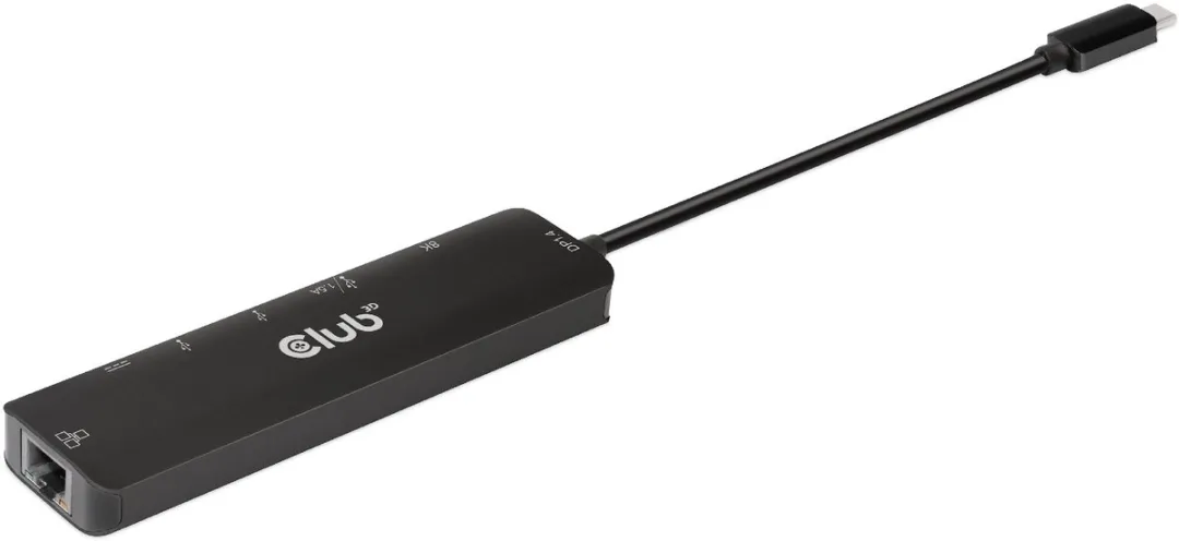 Club3D CSV-1596 USB-C 6-in-1 Hub - HDMI 8K - RJ45 - Zwart