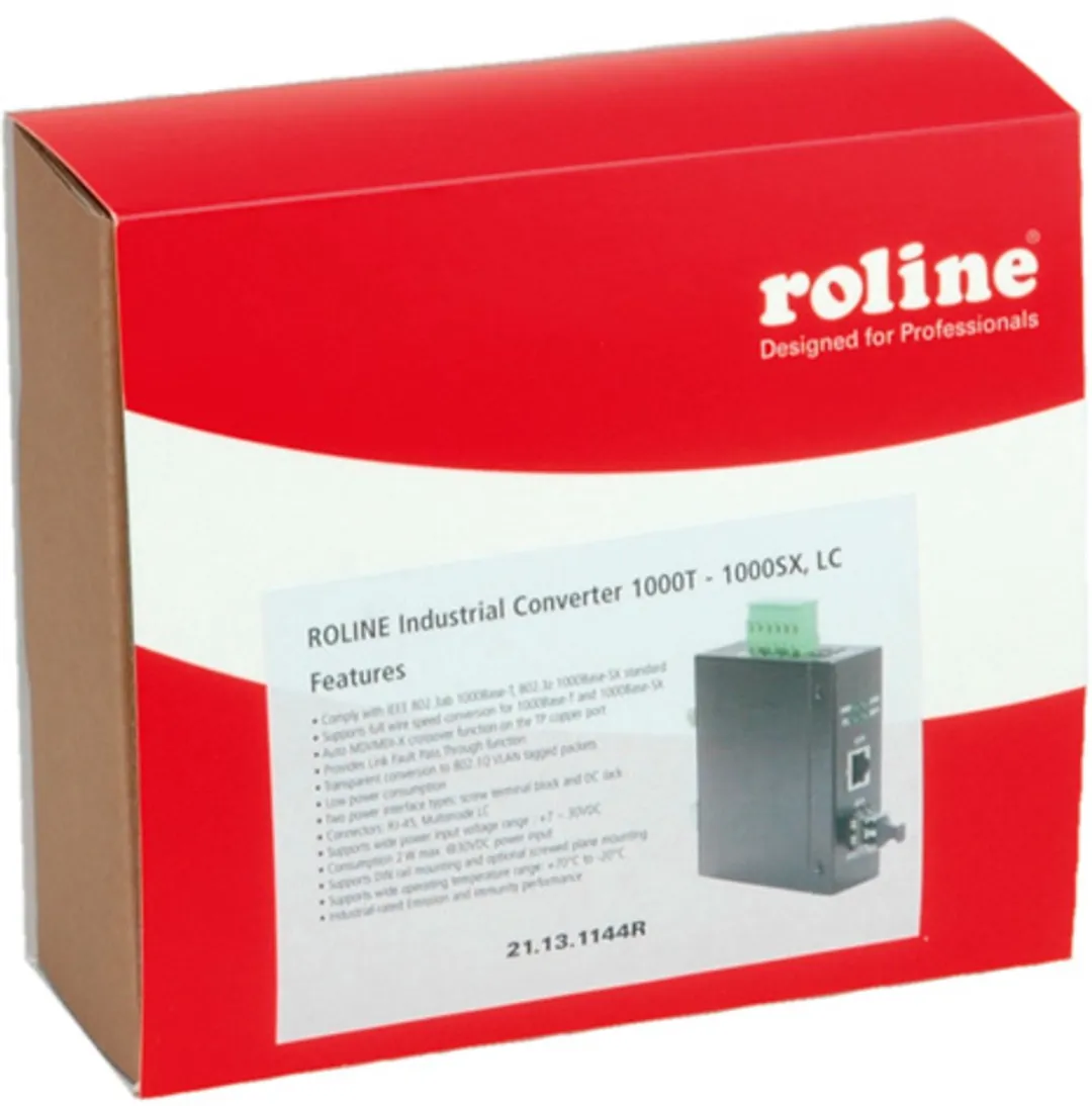 Roline Industriële Converter 1000T 1000SX/LC - 1x Ethernet, 1x SFP - afbeelding 6 van 6