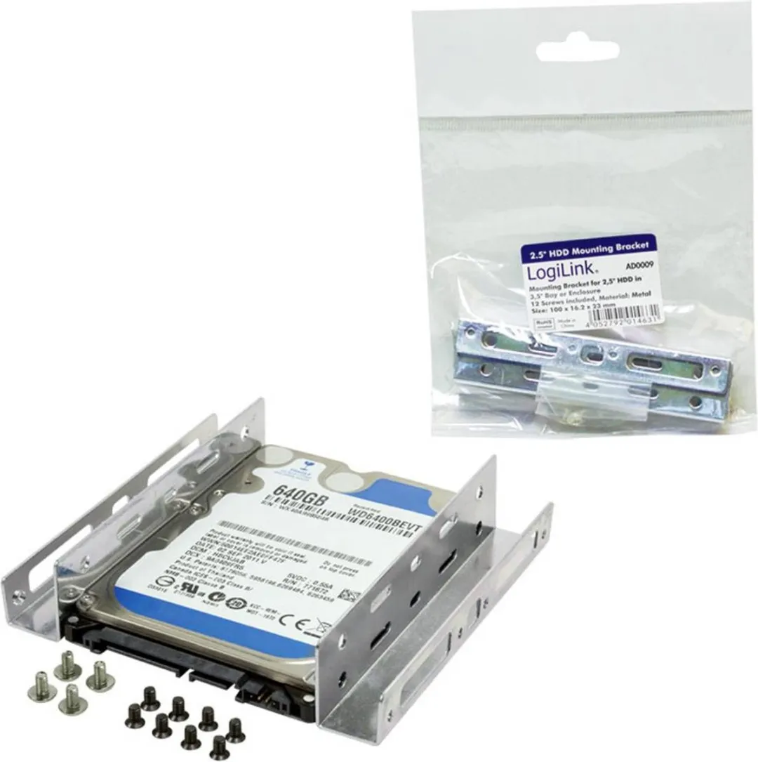 Logilink AD0009 Inbouwprofiel 3,5"→2,5" - Kleurloos - afbeelding 5 van 6