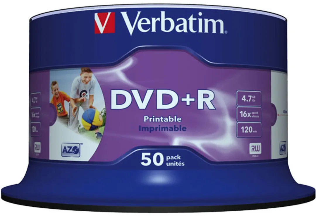 Verbatim DVD+R 4.7GB 16x - 50 Stuks