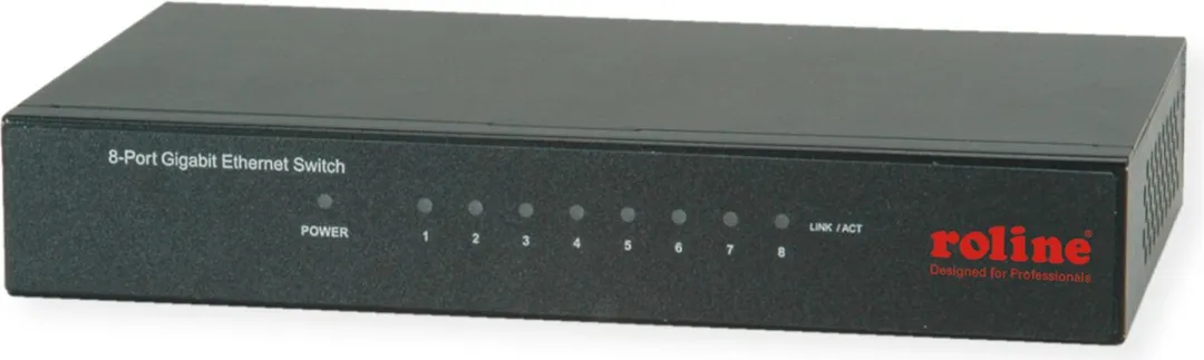 Roline Gigabit Ethernet Switch 8 Poorten - Zwart