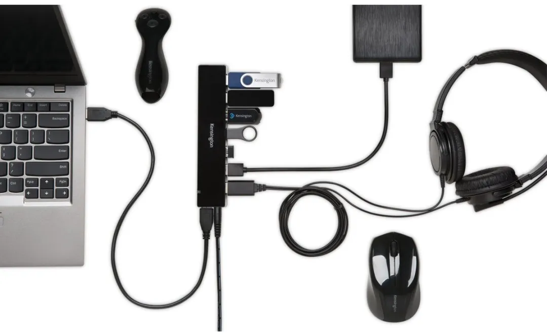 Kensington K39123EU USB 3.0 Hub 7 Poorten - Zwart