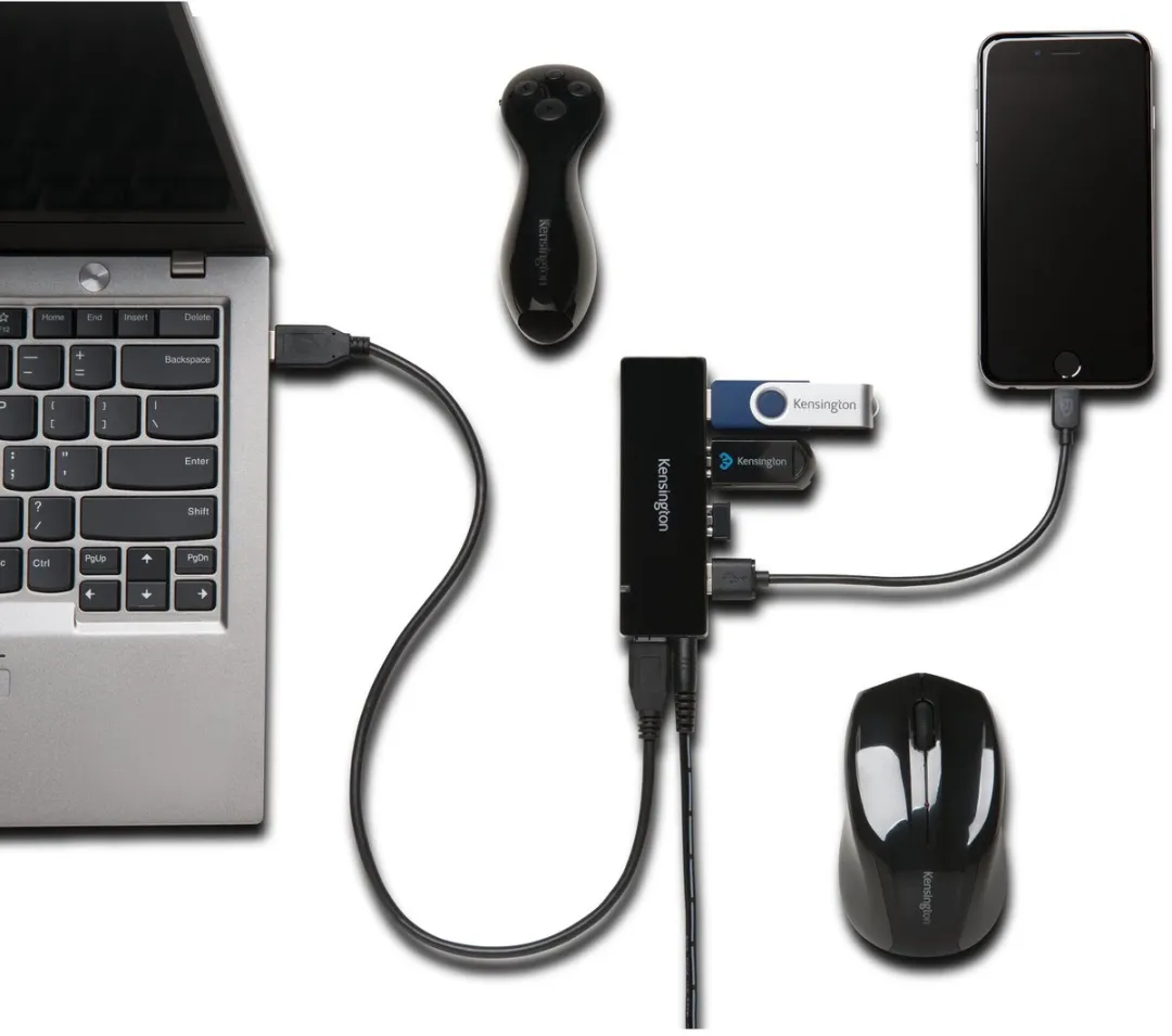 Kensington K39122EU Hub USB 3.0 - 4 Poorten - Zwart - afbeelding 2 van 6