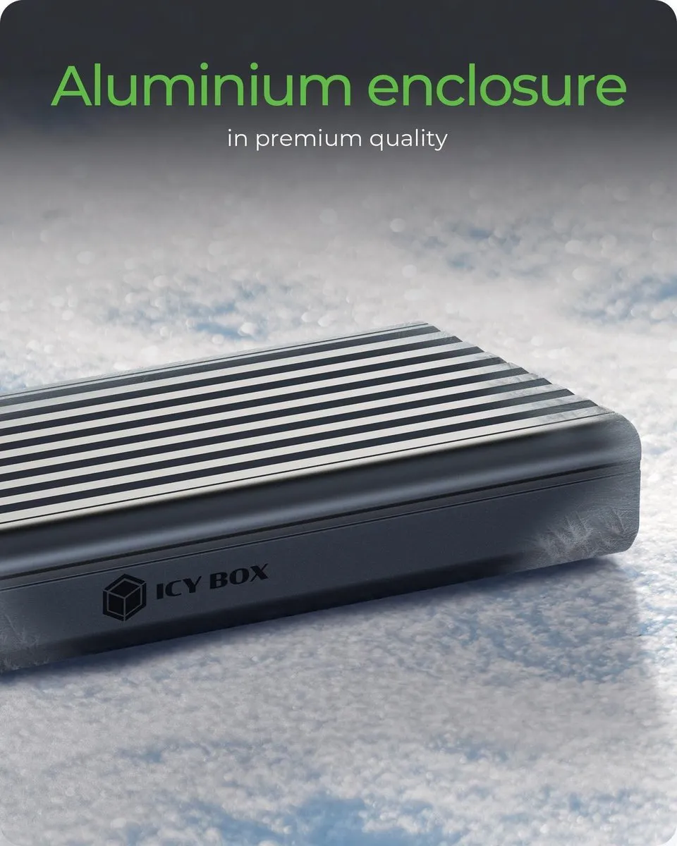 Icy Box IB-1917M-C32a M.2 NVMe SSD Behuizing - USB 3.2 Gen 2x2 - Zwart - afbeelding 6 van 6