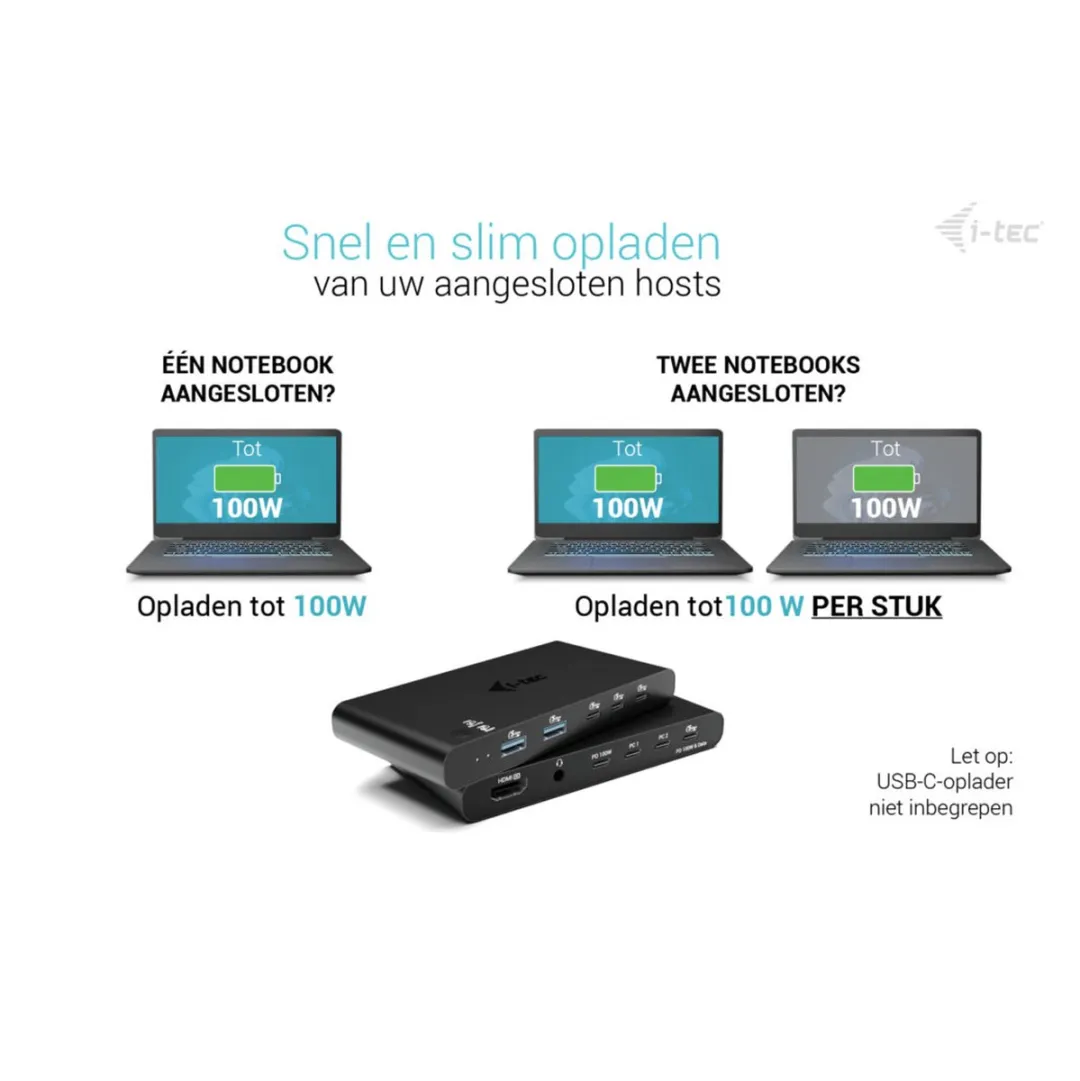 I-tec C31DUALKVMDOCKPD KVM Docking Station - 2 Laptops - HDMI & 5x USB-C/A
