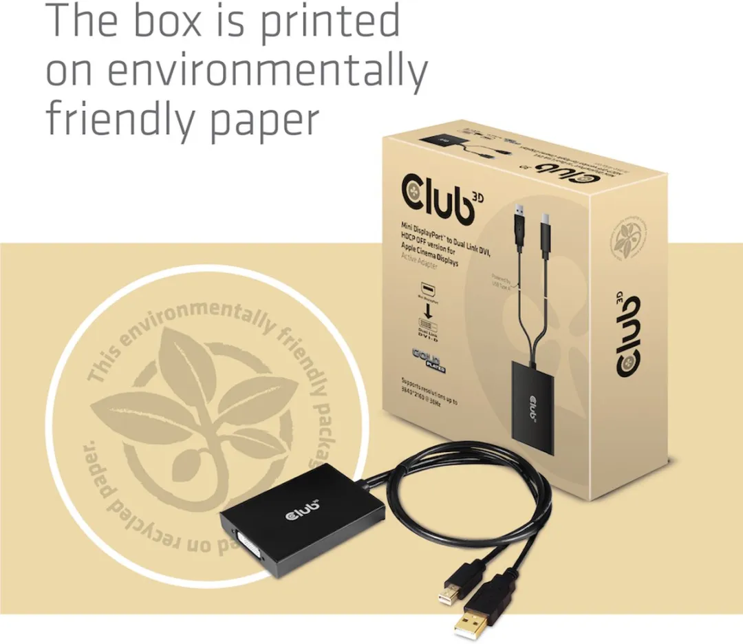 Club3D CAC-1130-A Mini DisplayPort naar DVI Adapter - Zwart - afbeelding 6 van 6