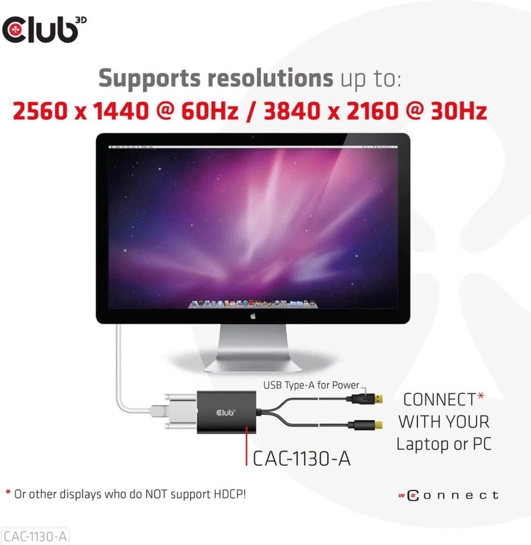 Club3D CAC-1130-A Mini DisplayPort naar DVI Adapter - Zwart