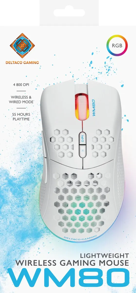 Deltaco WM80 Gaming Muis 6400 DPI - Wit