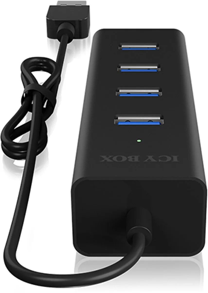 Icy Box IB-HUB1409-U3 USB 3.0 Hub - 4 Poorten Zwart