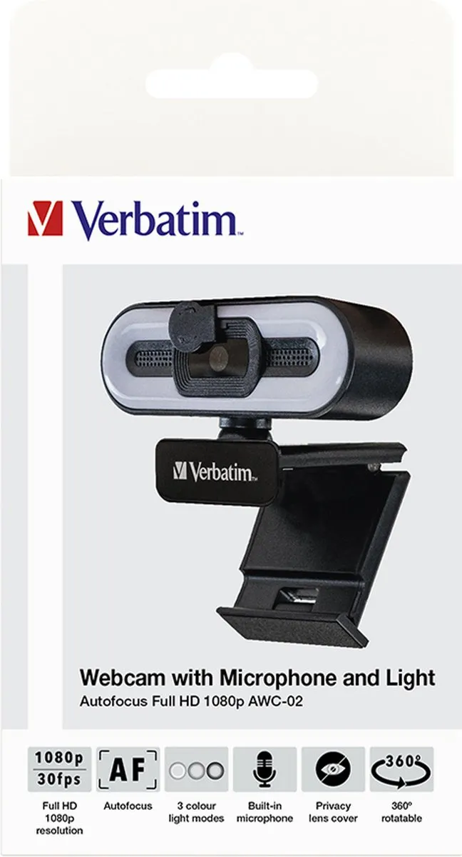 Verbatim 49579 Full HD Webcam - Autofocus - Zwart - afbeelding 6 van 6