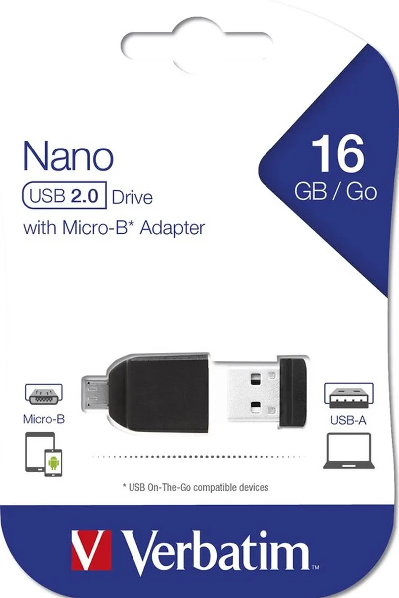 Verbatim Nano Store N GO 49821 USB-stick 16GB - Zwart