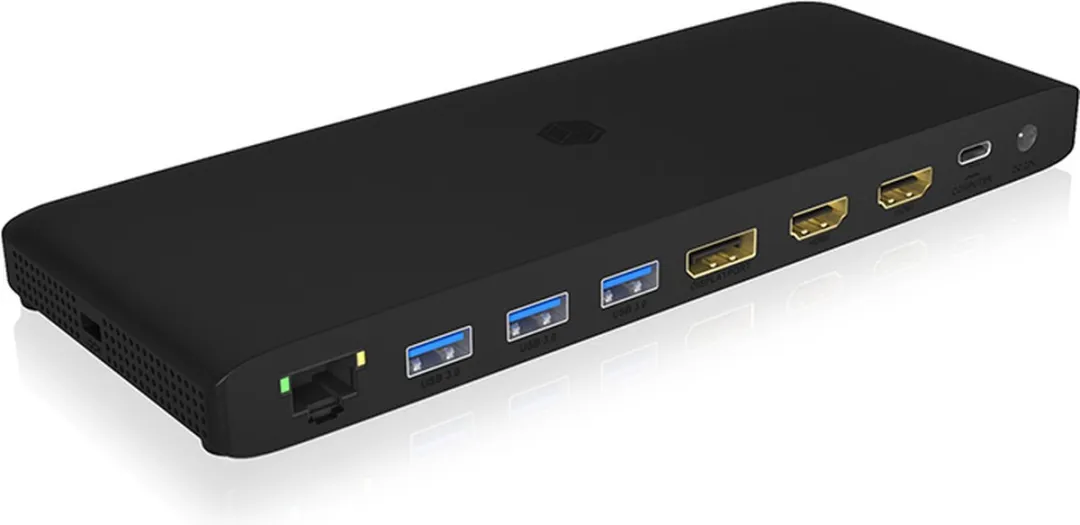 Icy Box IB-DK2416-C USB-C Dockingstation - Zwart