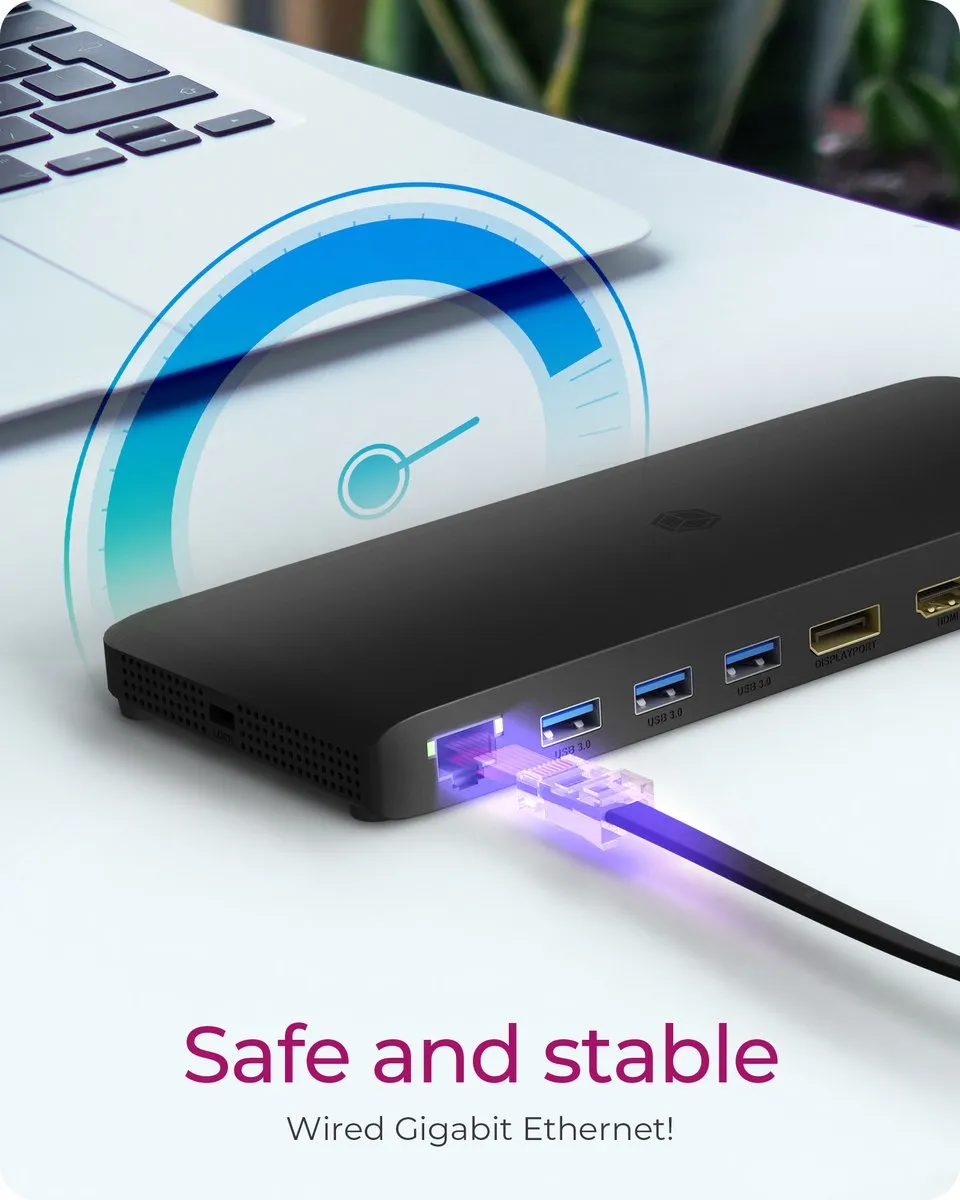 Icy Box IB-DK2416-C USB-C Dockingstation - Zwart - afbeelding 6 van 6