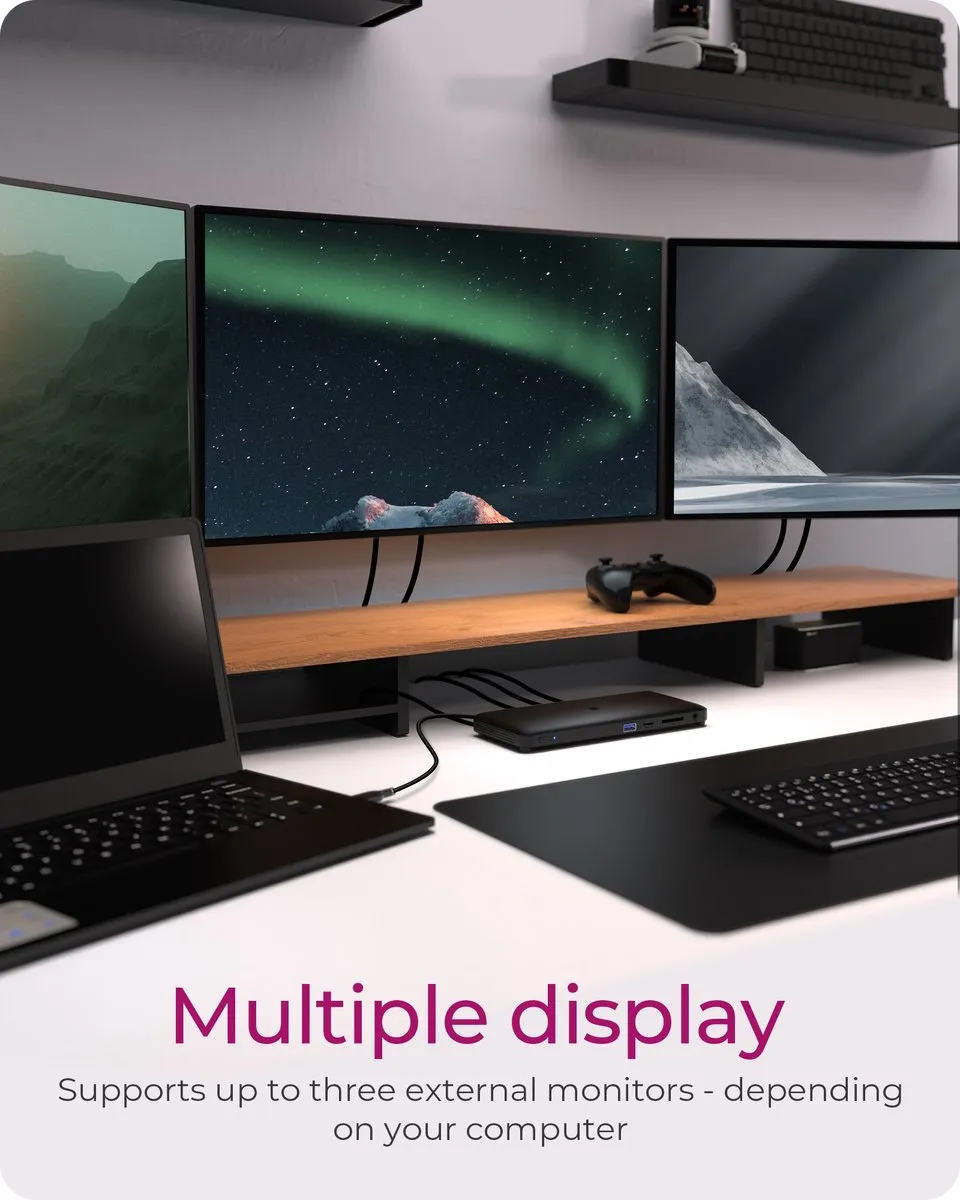 Icy Box IB-DK2416-C USB-C Dockingstation - Zwart