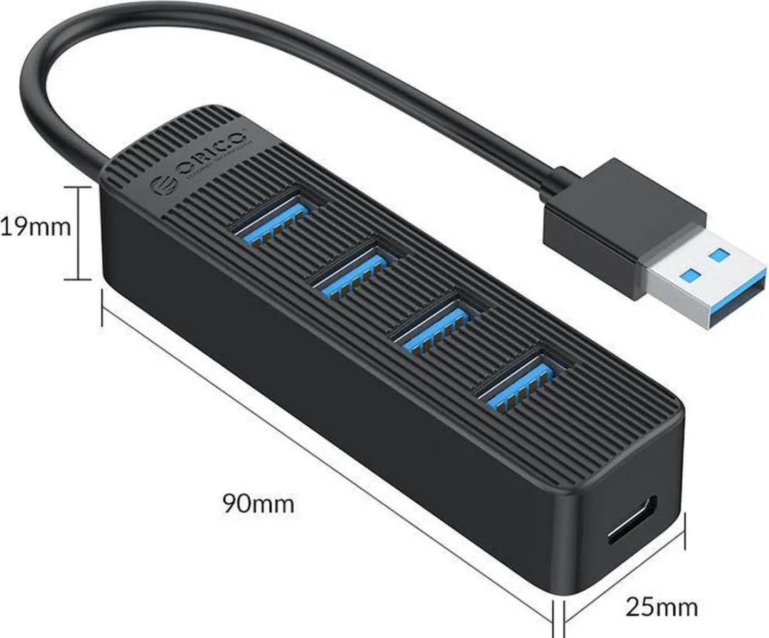 ORICO ORI-TWU3-4A-BK USB 3.0 Hub - 4 Poorten - Zwart