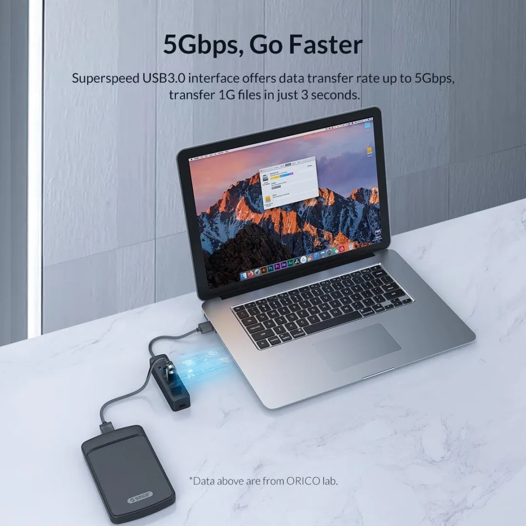 ORICO ORI-TWU3-4A-BK USB 3.0 Hub - 4 Poorten - Zwart