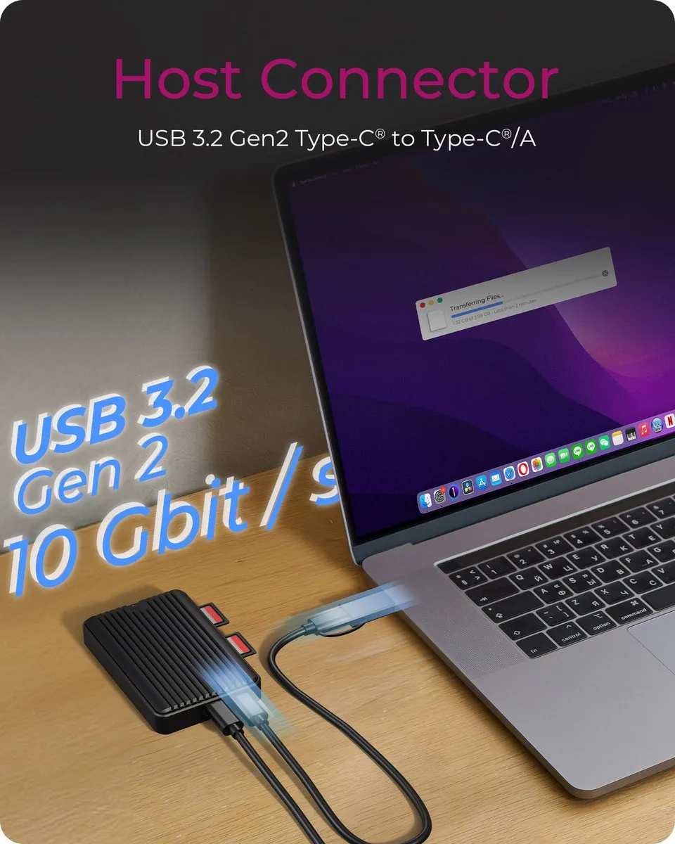 Icy Box IB-CR602M-C31 M.2 SSD-behuizing - 10Gbit/s USB-C - Zwart
