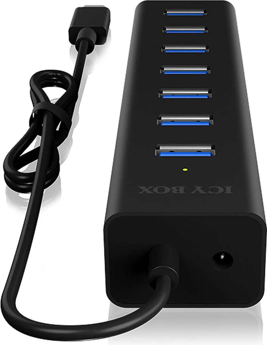 Icy Box IB-HUB1700-C3 USB-hub 7 Poorten USB 3.0 - Zwart