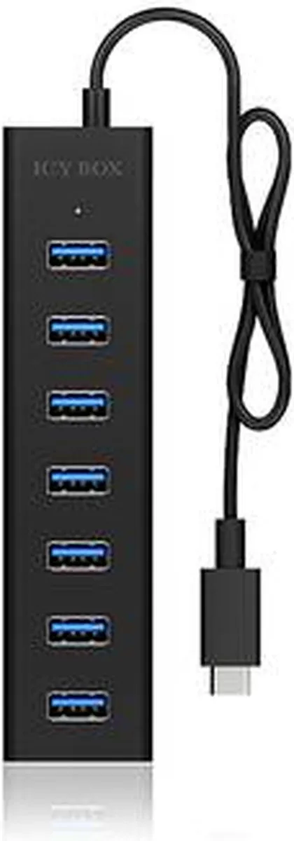 Icy Box IB-HUB1700-C3 USB-hub 7 Poorten USB 3.0 - Zwart
