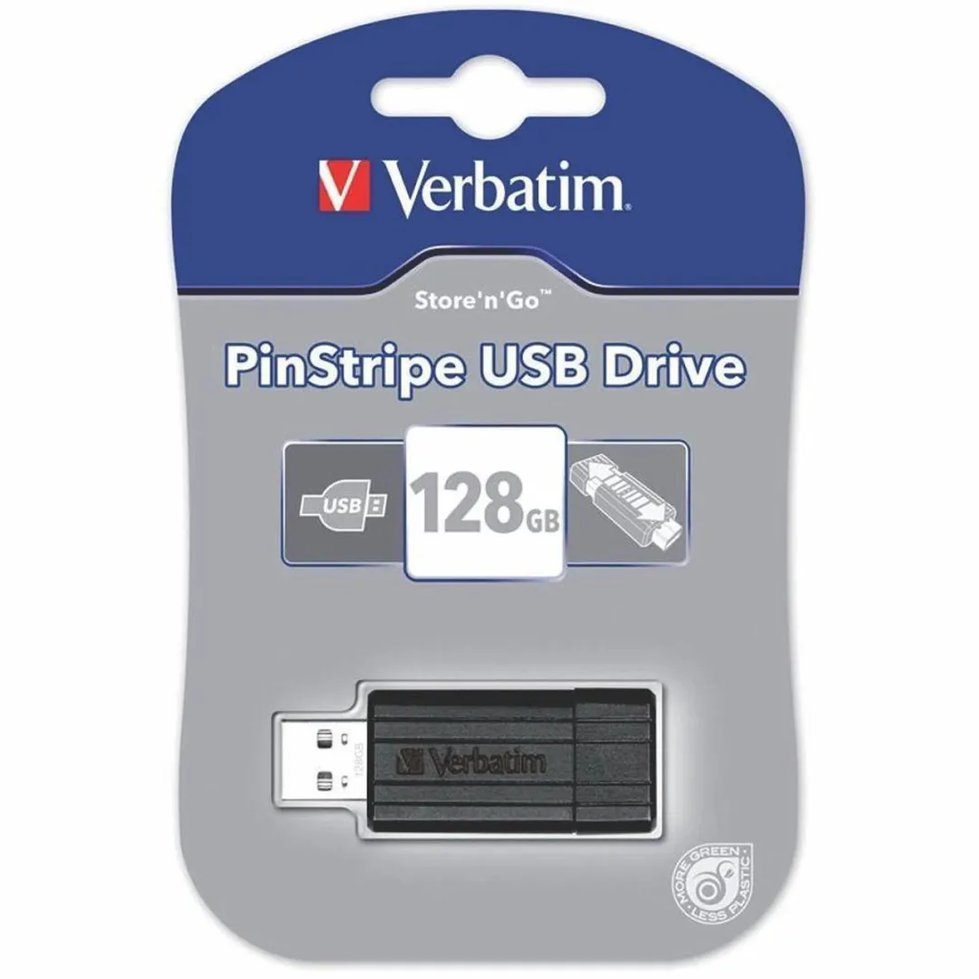 Verbatim PinStripe USB-stick 128GB - Zwart