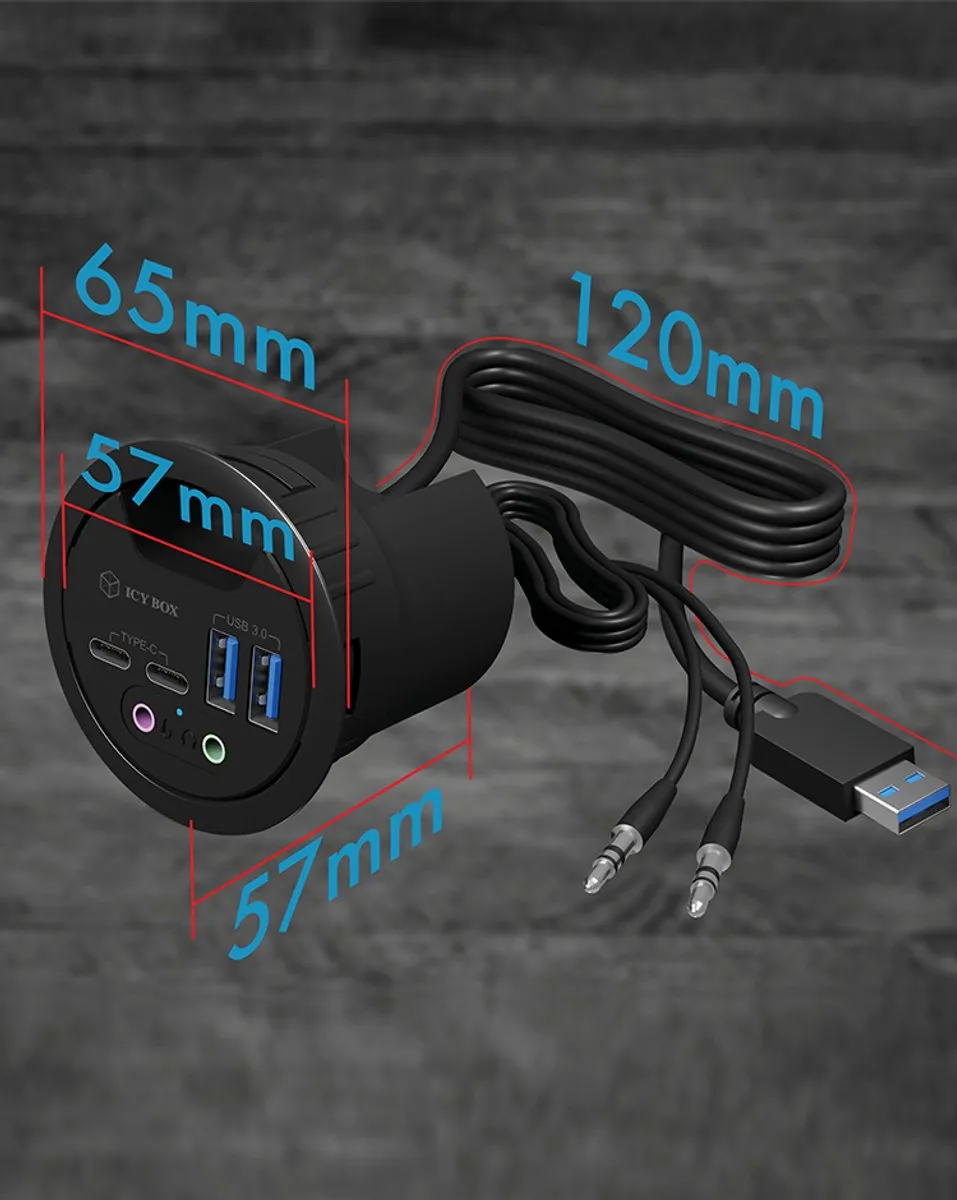 Icy Box IB-HUB1403B USB 3.0 Hub 4-Port - Antraciet