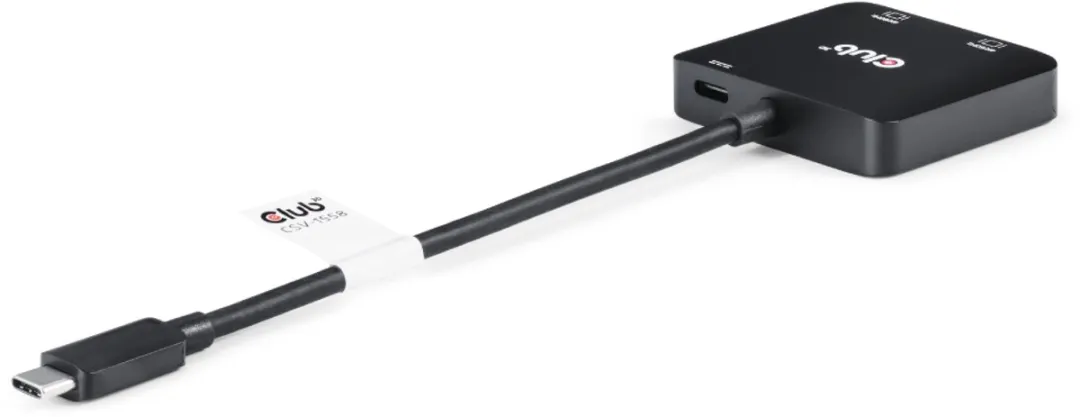 Club3D CSV-1558 USB-C Hub - 2x HDMI 4K60Hz 100W - Zwart - afbeelding 2 van 6
