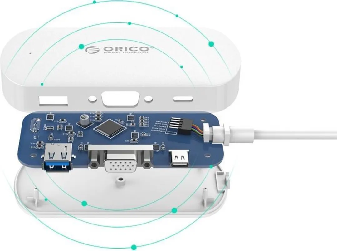 ORICO ORI-TCV1-WH 3-in-1 Type-C Hub - USB 3.0/VGA - Wit - afbeelding 6 van 6
