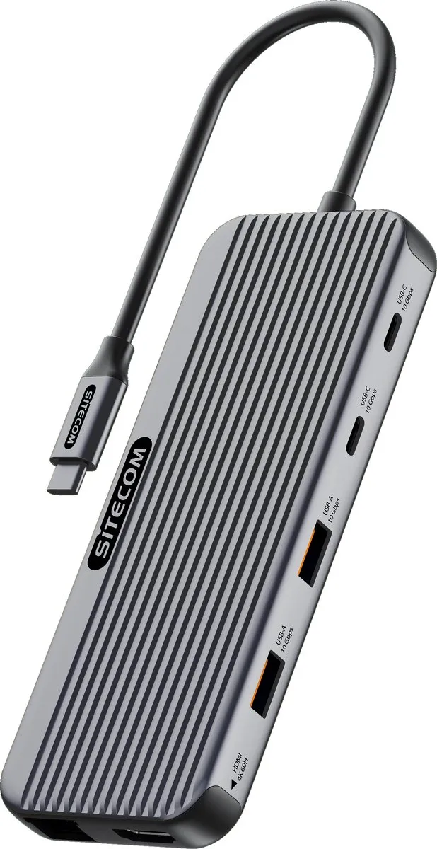 Sitecom CN-8001 Multiport Hub 8-in-1 - USB-C - 2x HDMI - LAN