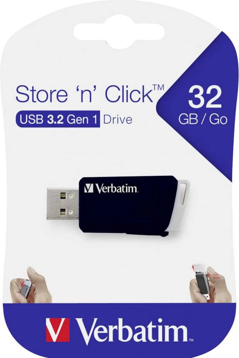Verbatim V Store N Click 49307 USB-stick 32GB - Zwart