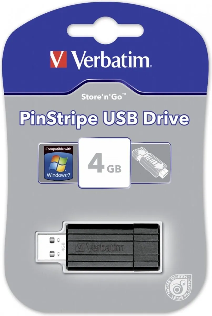 Verbatim Store 'n' Go PinStripe USB-stick 4GB - Zwart