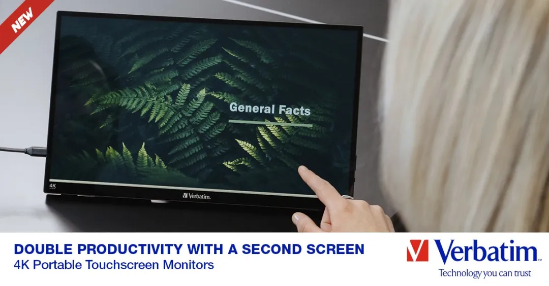 Verbatim PMT-15-4K Touchscreen Monitor 15,6" - 4K - Metaal behuizing