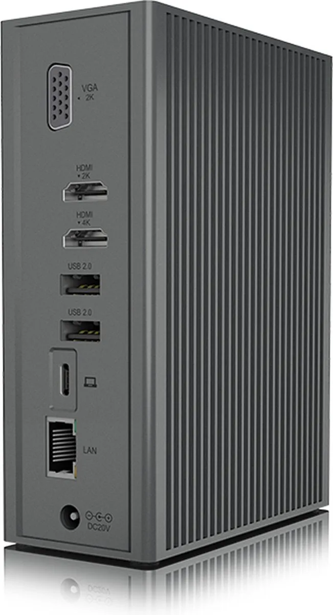 Icy Box IB-DK2262AC USB-C Dockingstation - Zwart
