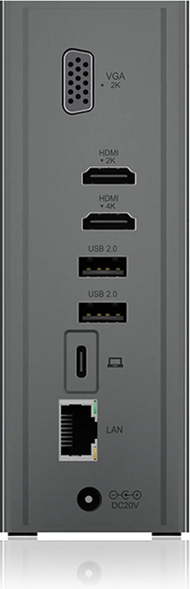 Icy Box IB-DK2262AC USB-C Dockingstation - Zwart