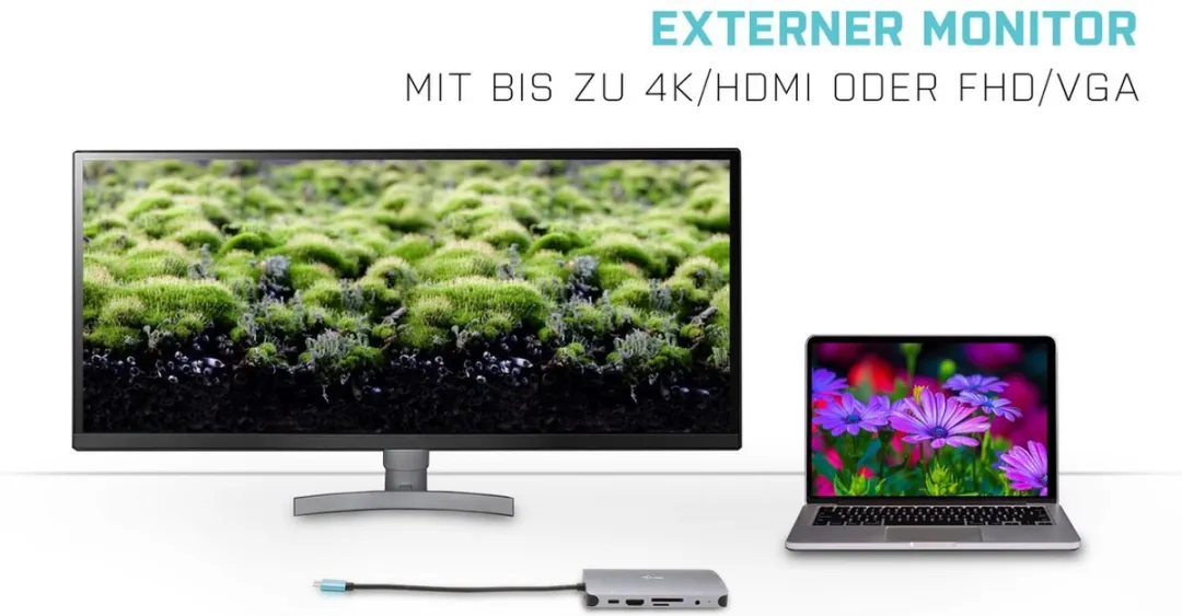 I-tec USB-C Metal Nano Dock HDMI/VGA met LAN 77W - C31NANOVGA77W - afbeelding 6 van 6