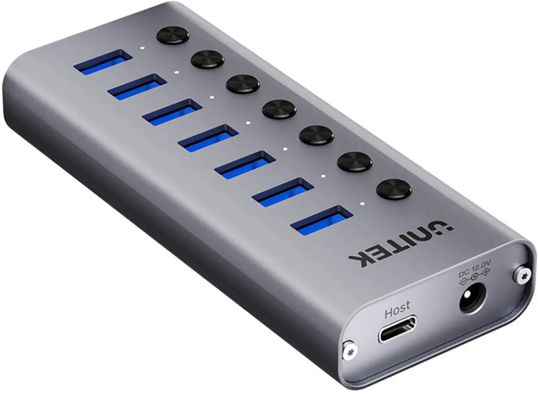 UNITEK H1314A01-EU interface hub USB Type-C 5000 Mbit/s Grijs