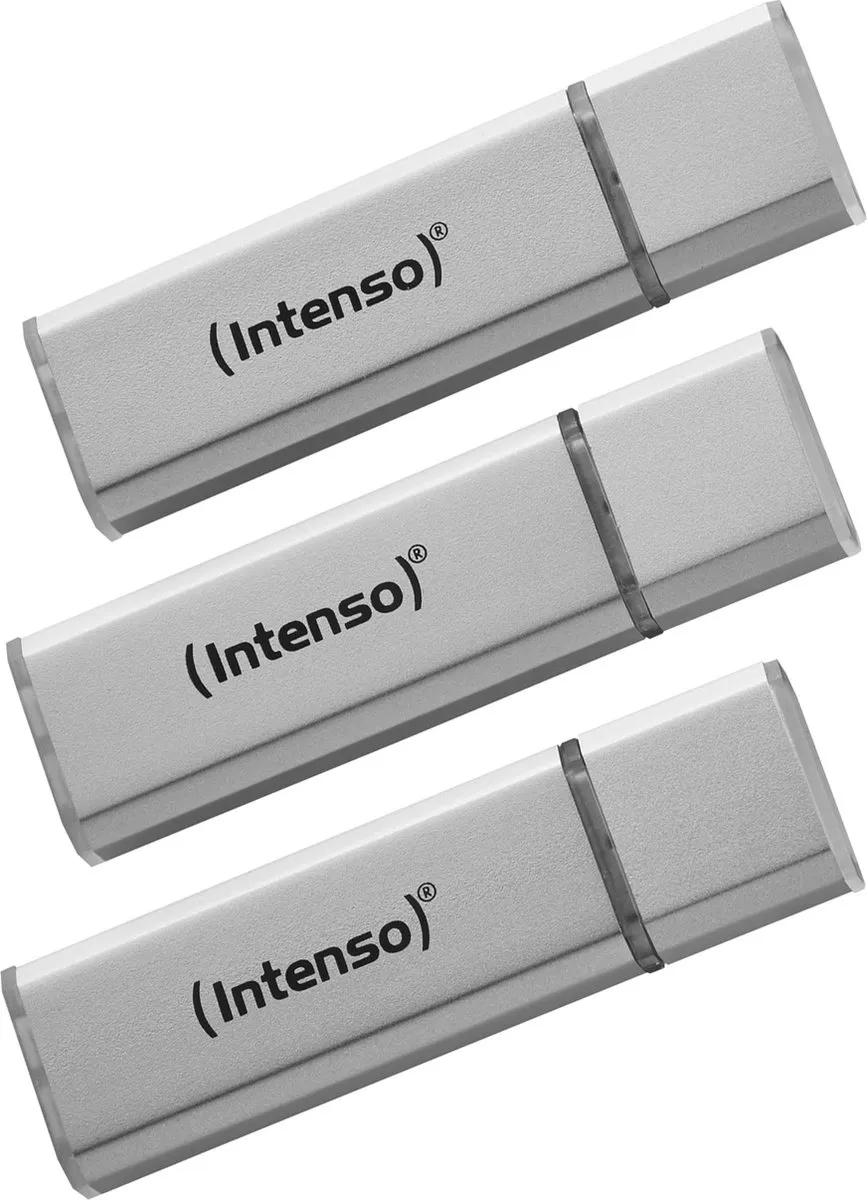 Intenso Alu Line USB-stick 16GB - 3 Stuks - Zilver