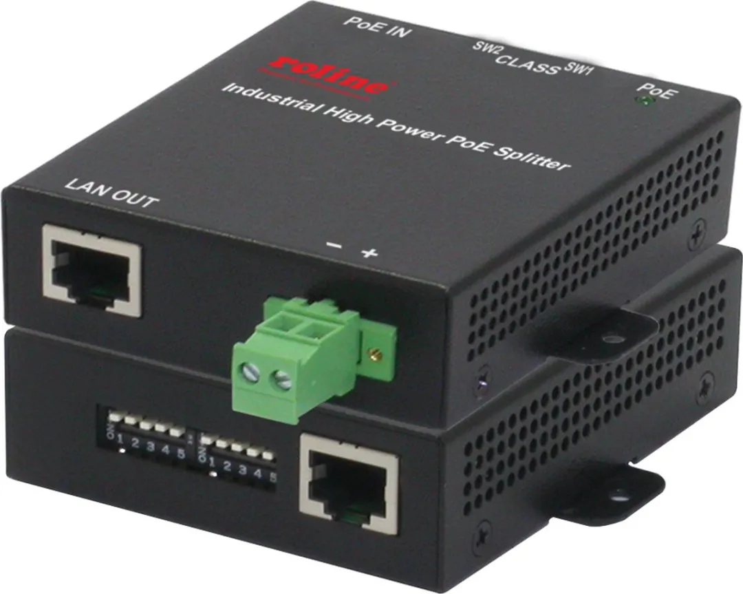 Roline High Power PoE++ Splitter 128W - Zwart - afbeelding 2 van 3