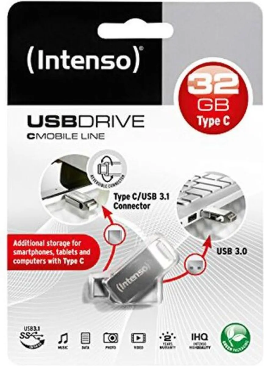 Intenso cMobile Line USB-stick 64GB - USB-A/USB-C 3.2 - Zilver