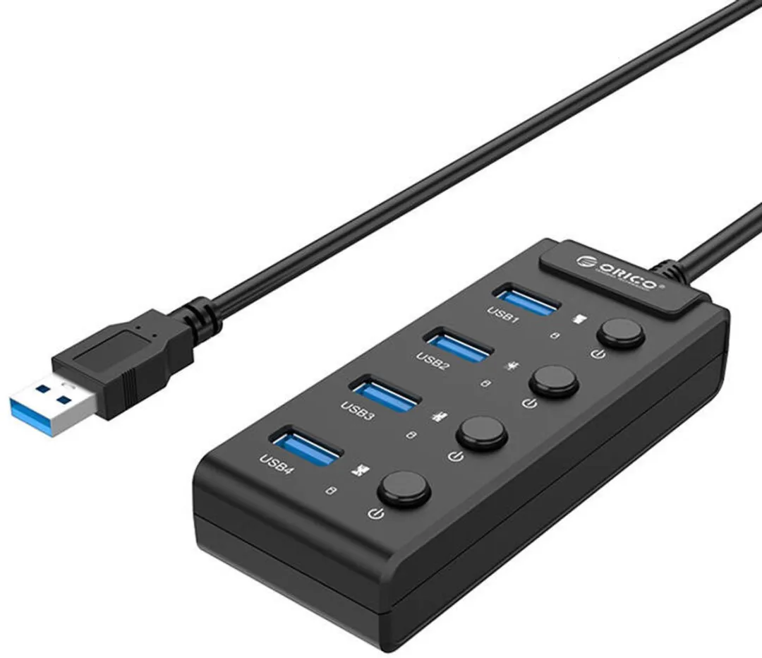 ORICO W9PH4-U3-V1-BK-BP USB 3.0 Hub - 5x USB - Zwart