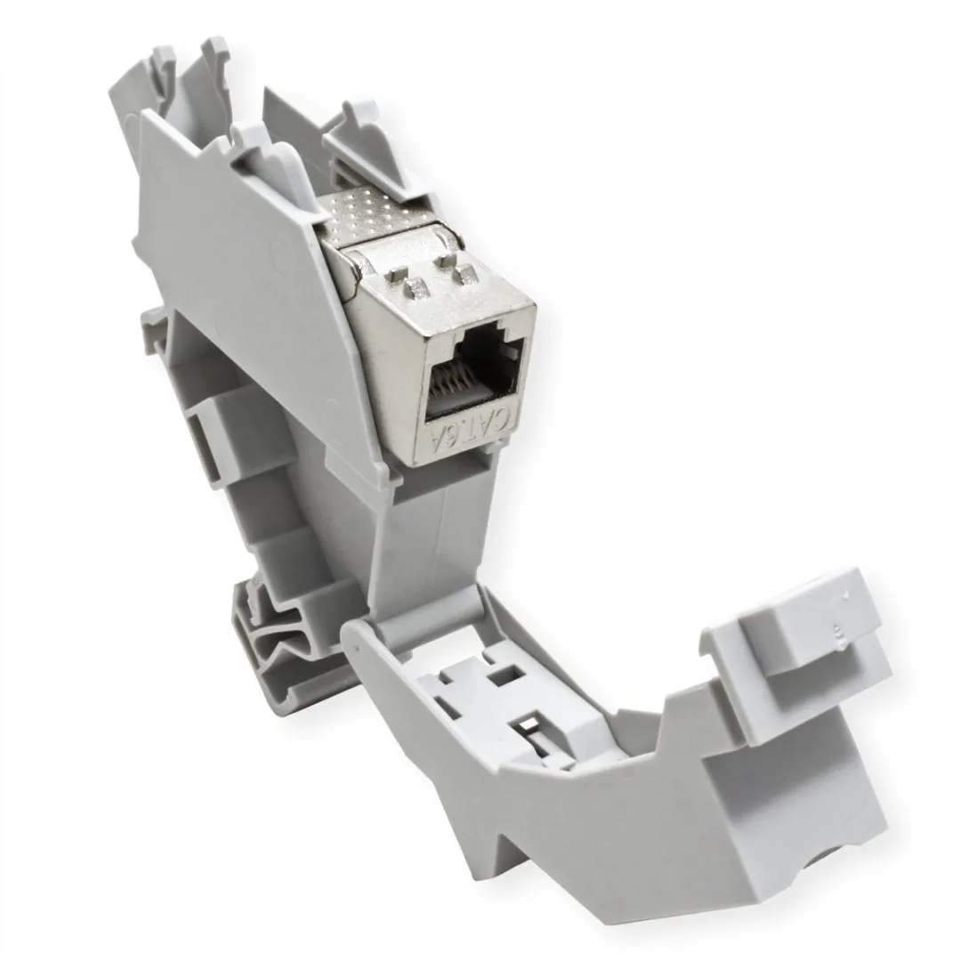 Roline DIN-railadapter Cat.6A Keystone 45° - Grijs