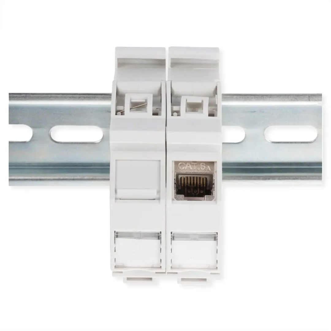Roline DIN-railadapter Cat.6A Keystone 45°