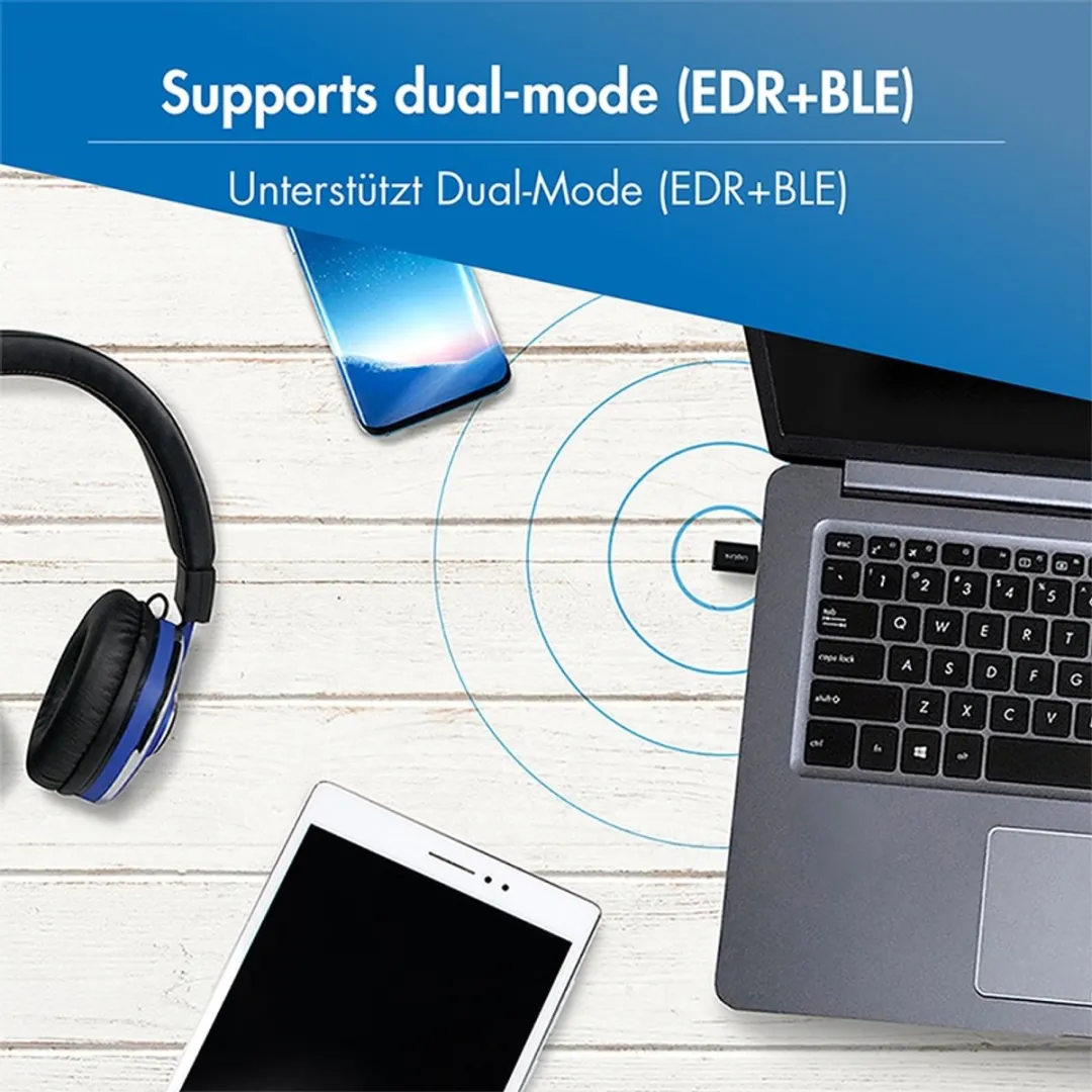 Logilink BT0048A USB-C naar Bluetooth 5.3 Adapter - Zwart