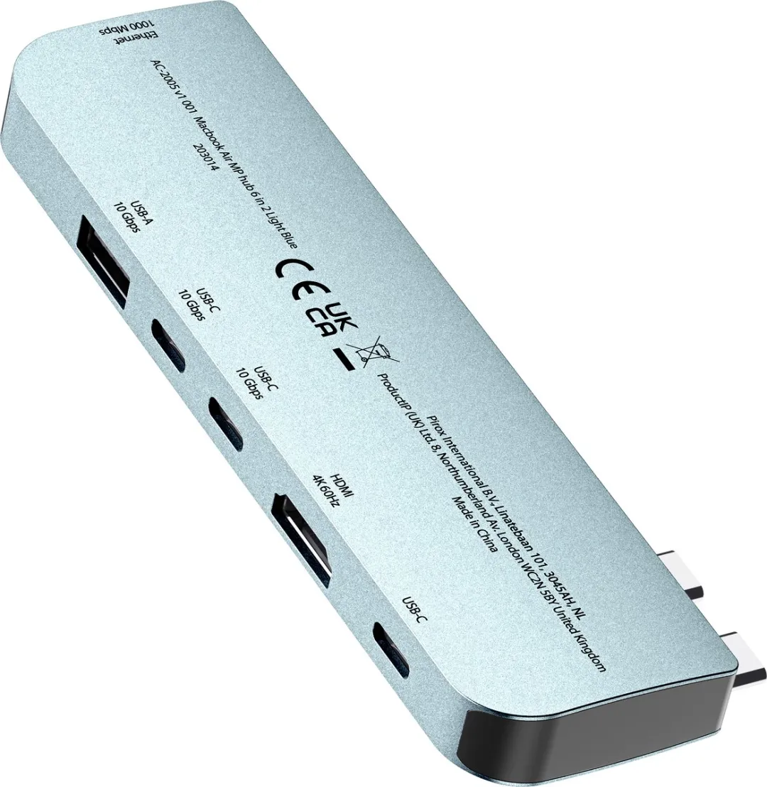 Sitecom AC-2005 Multiport Hub 100W 10Gbps - Lichtblauw