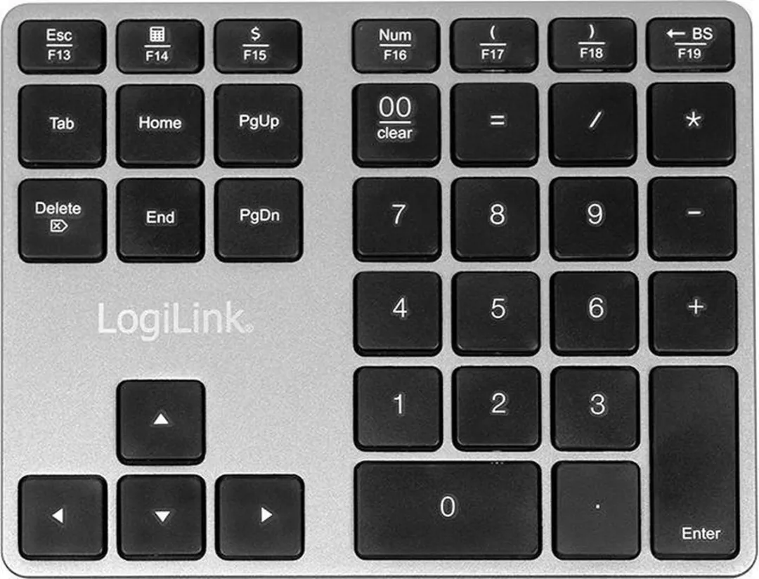 Logilink ID0187 Bluetooth Numeriek Toetsenbord - Aluminium - Zwart