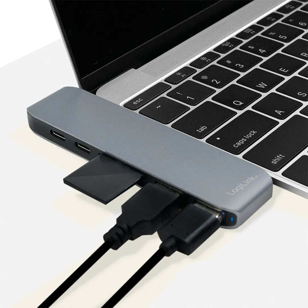 Logilink UA0302 USB-C Dockingstation - Zilver-zwart