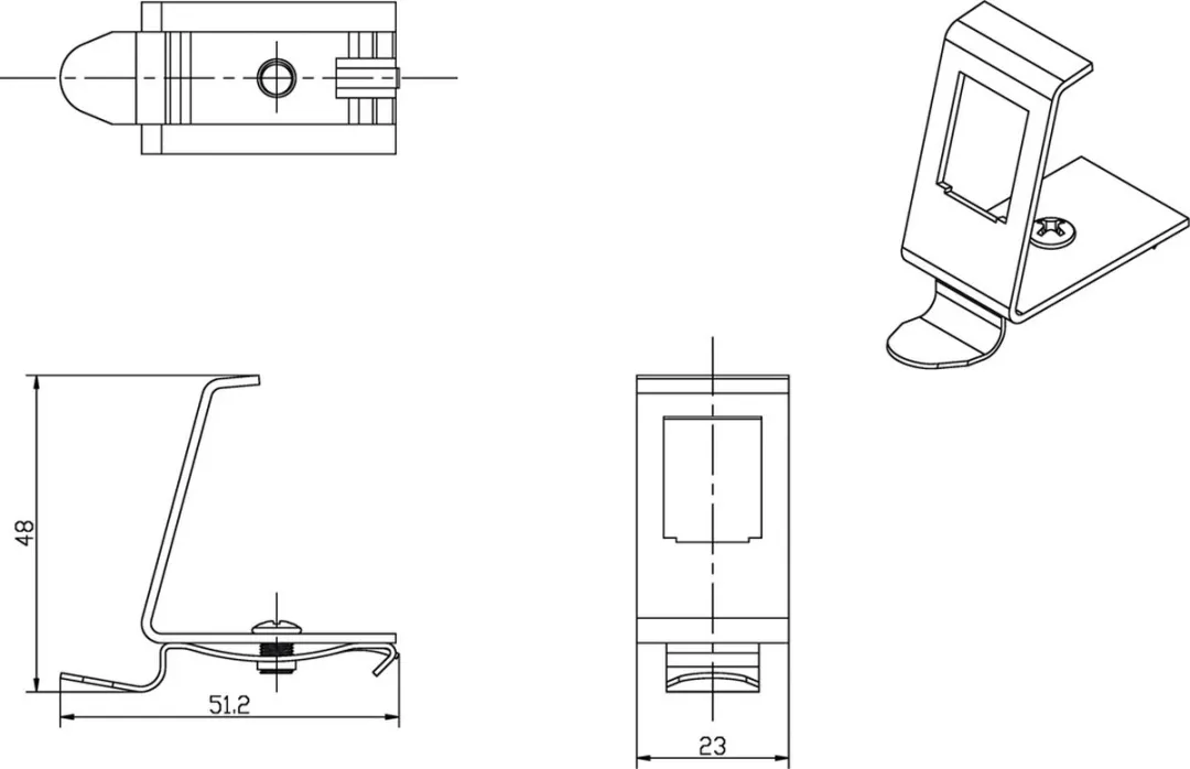 Roline DIN-rail Adapter 1x Keystone - Zilver - afbeelding 4 van 6