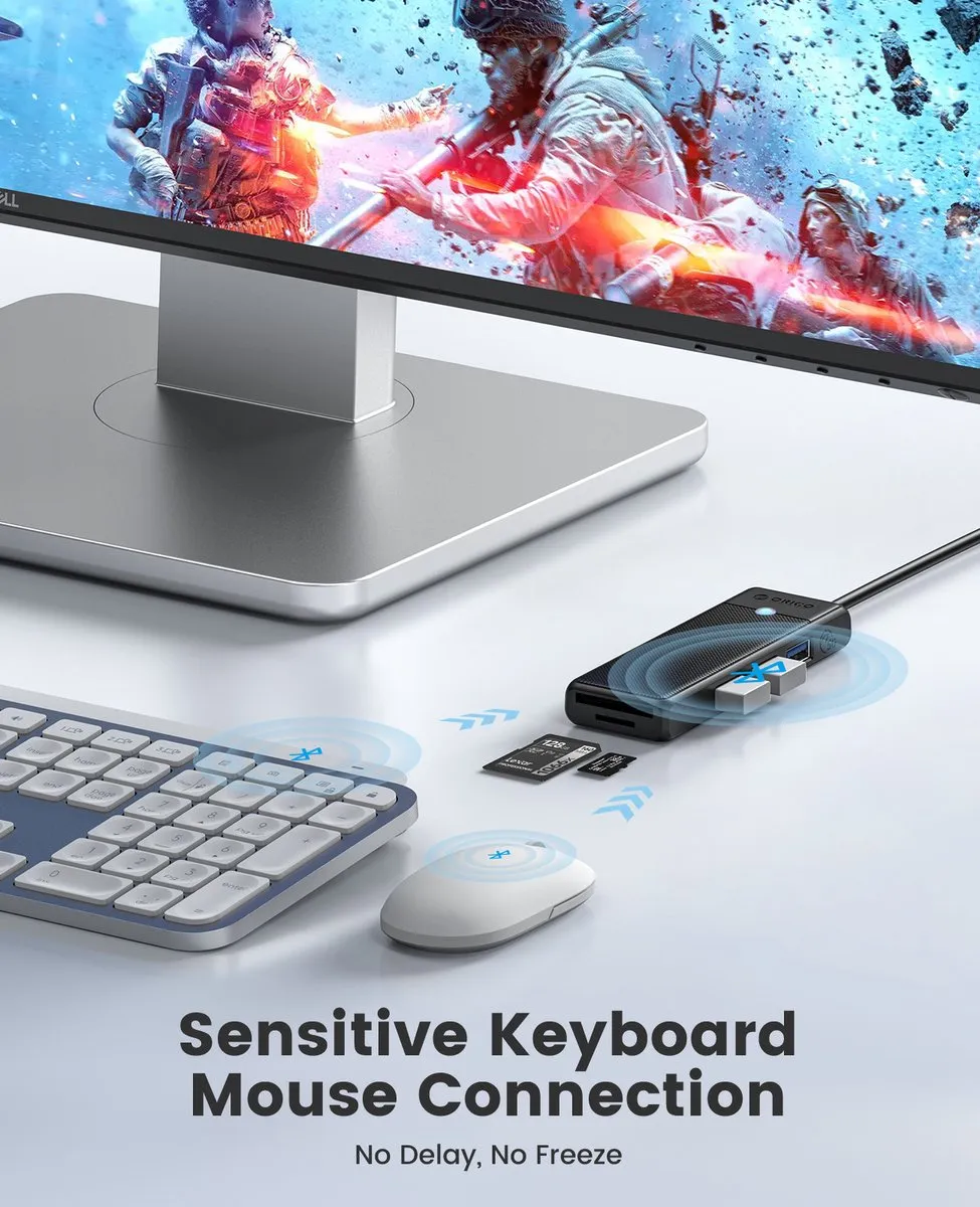 ORICO PAPW3AT-015 USB-C Hub 3x USB-A SD/MicroSD - Wit