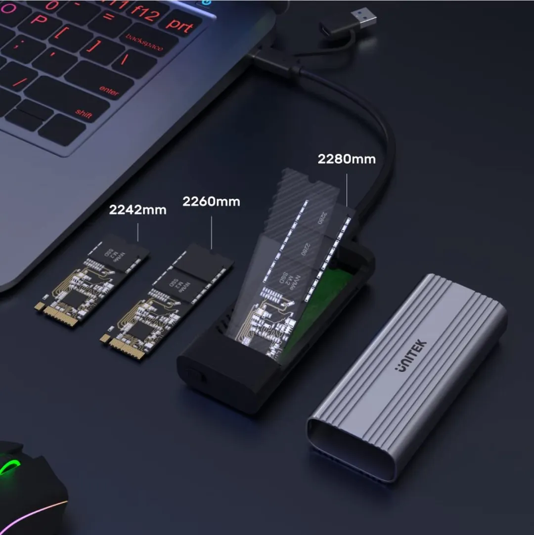 Unitek M.2 NVMe/SATA Behuizing 1TB - 10Gbps - afbeelding 4 van 6