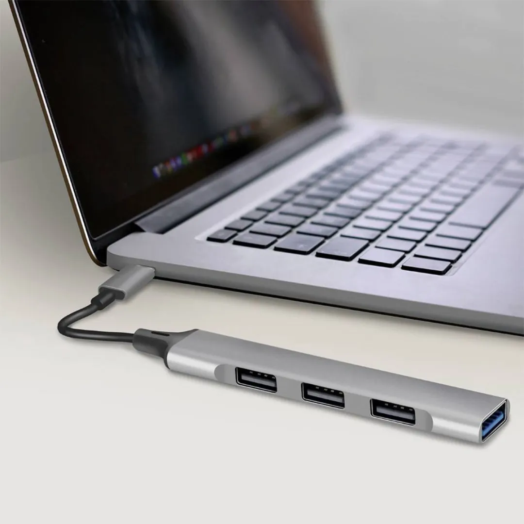 Logilink UA0392 USB 3.2 Hub 4 Poorten - Aluminiumgrijs
