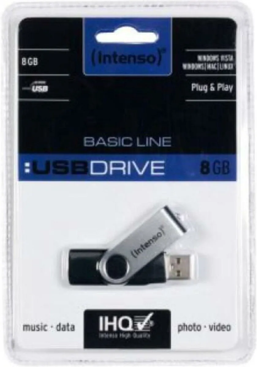 Intenso Basic Line USB-stick 8GB - Zwart